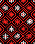 Red Black Snowflake Diamond Array Rug