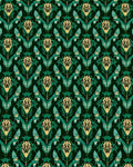 Emerald Green Floral Petal Arrangement Rug