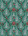 Emerald Green Christmas Tree Garland Rug