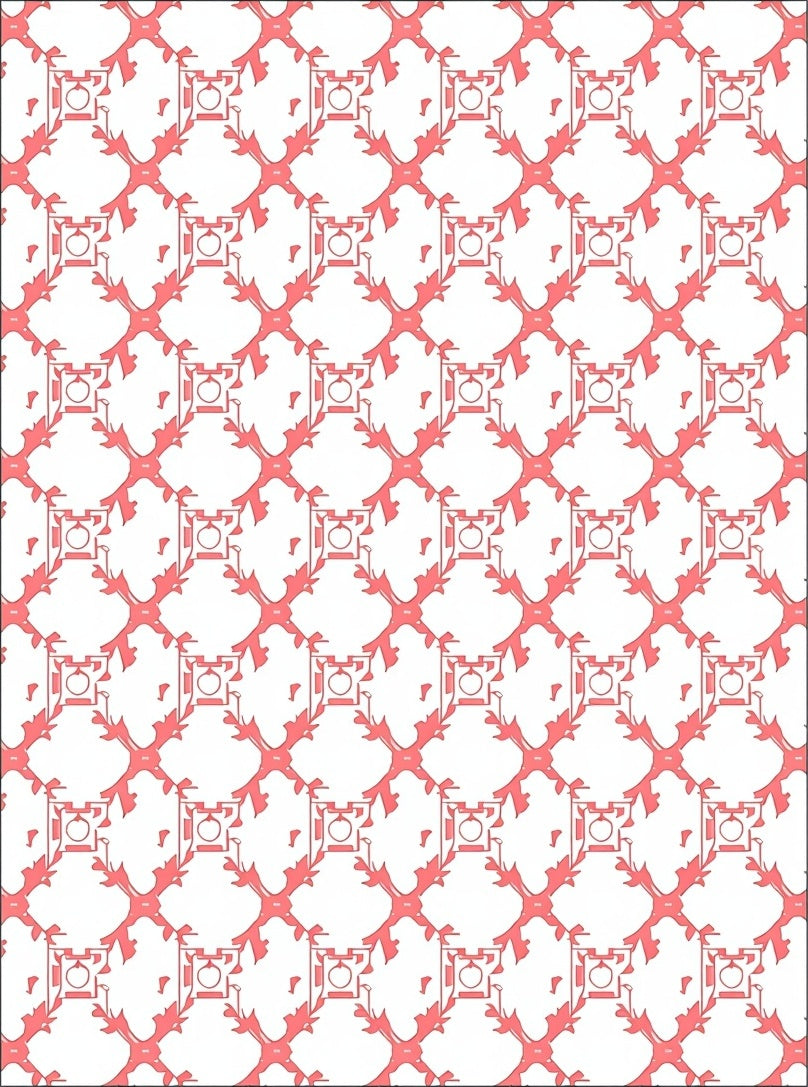 Coral Lattice Crest Rug