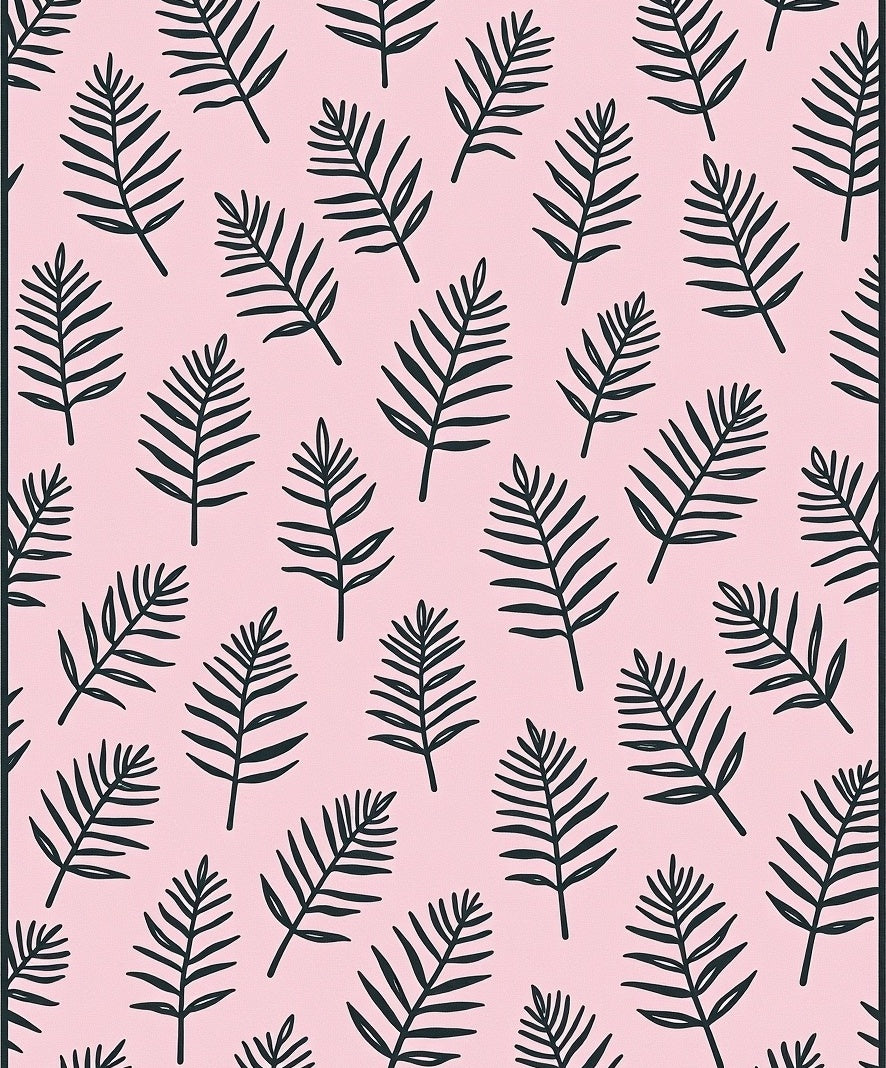 Pink Palm Frond Scatter Rug