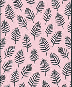 Pink Palm Frond Scatter Rug