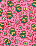 Whimsical Pink Figures Floral Bloom Rug