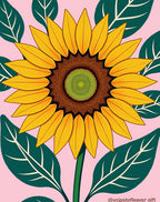 Golden Sunflower With Green Leaves Rug