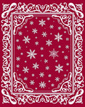 Crimson Snowflake Bordered Snowflakes Rug