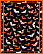 Fiery Orange White Winged Creatures Rug