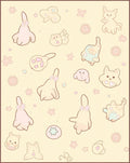Kawaii Pastel Creatures Scattered Floral Rug