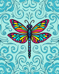 Vibrant Dragonfly Teal Swirl Rug