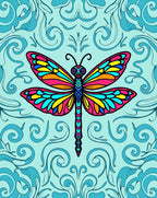 Vibrant Dragonfly Teal Swirl Rug