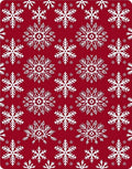 Crimson White Snowflake Winter Medallion Rug