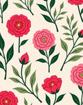 Vintage Pink and Red Floral Sprigs Rug