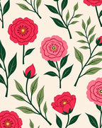 Vintage Pink and Red Floral Sprigs Rug