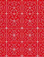 Crimson White Geometric Medallion Square Rug