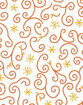 Charming Orange Swirl Yellow Star Flourish Rug
