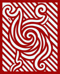 Red Bold Swirl Bamboo Stripes Rug