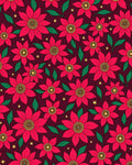 Crimson Floral Star Background Rug