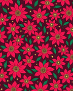 Crimson Floral Star Background Rug