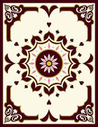 Crimson Floral Medallion Golden Accents Rug