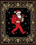 Festive Red Santa Snowfall Garland Rug