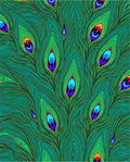 Emerald Peacock Feather Swirl Rug