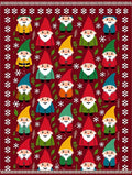 Charming Gnomes Festive Red Background Rug