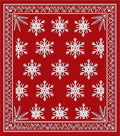 Red White Snowflake Winter Holiday Rug