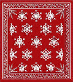 Red White Snowflake Winter Holiday Rug