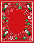 Whimsical Elf Candy Cane Gift Rug