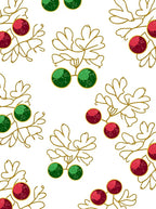 Gold Leaf Red Green Gemstone Garland Rug