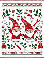 Christmas Gnomes Holly Wrench Border Rug