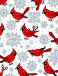 Red Cardinal Snowflakes Winter Scene Rug