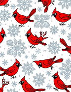 Red Cardinal Snowflakes Winter Scene Rug