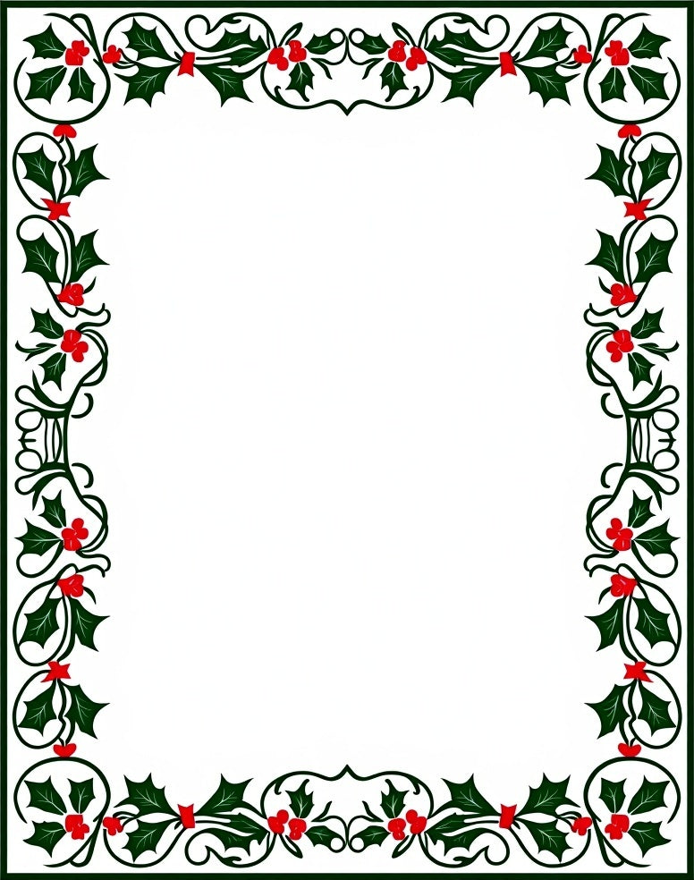 Emerald Green Holly Berry Garland Rug