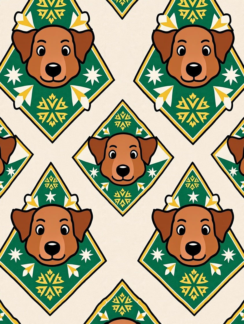 Friendly Brown Dog Diamond Art Rug