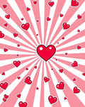 Radiant Pink Heart Explosion Rug
