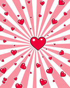 Radiant Pink Heart Explosion Rug