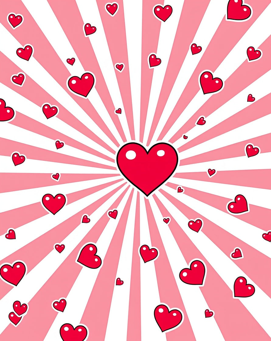 Radiant Pink Heart Explosion Rug