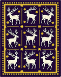 Deep Purple White Reindeer Star Medallion Rug