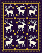 Deep Purple White Reindeer Star Medallion Rug