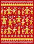 Festive Gingerbread People Christmas Rug