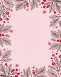 Crimson Berry Leaf Border Rug