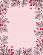 Crimson Berry Leaf Border Rug