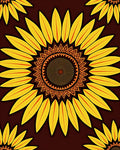 Golden Sunflower Mandala Arrangement Rug