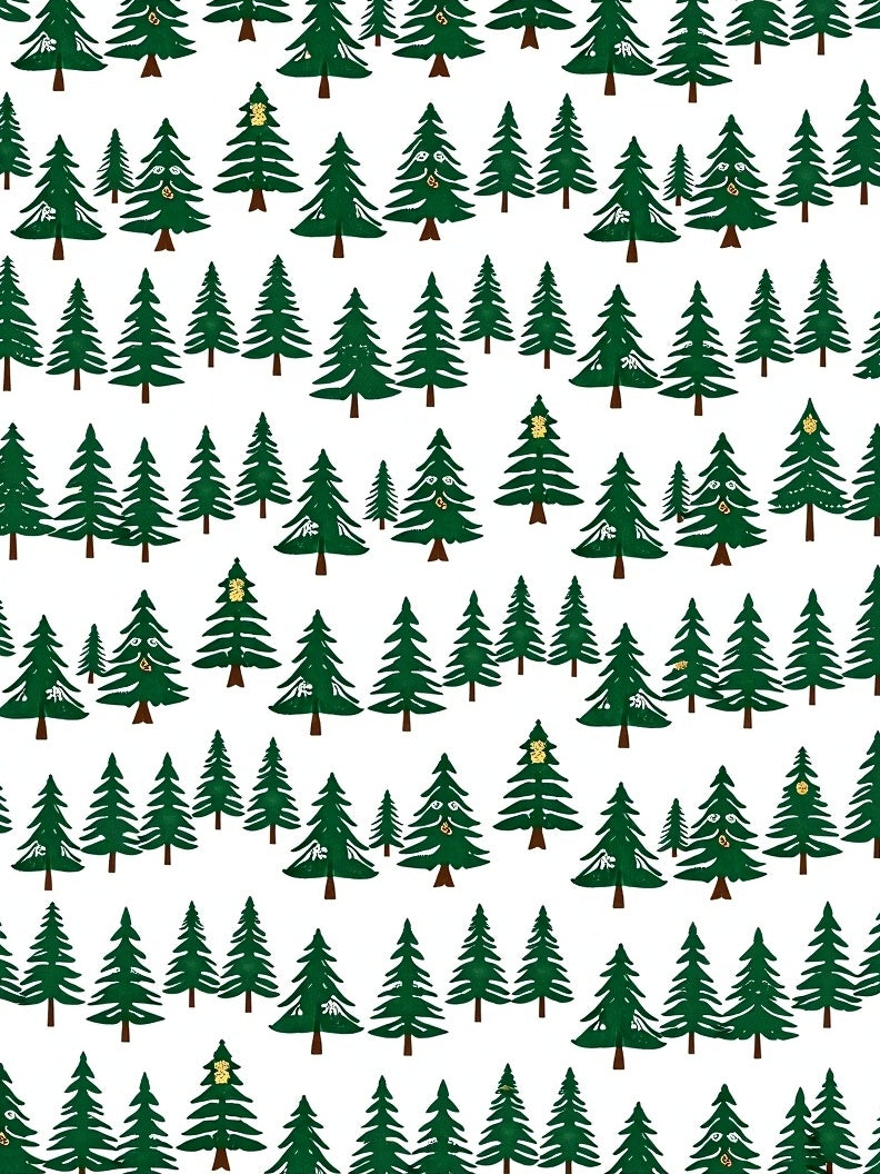 Green Forest Trees with Gold Accents Rug