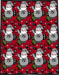 Festive Gray Snowmen Red Floral Rug