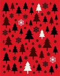 Crimson Forest Snowflakes Scatter Rug