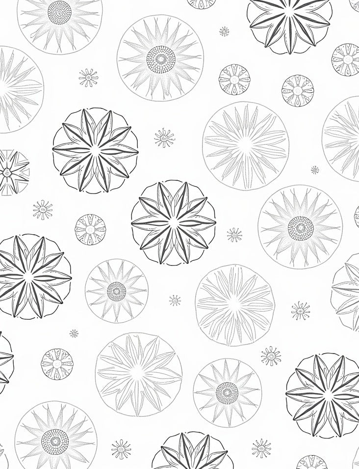 Monochromatic Radial Bloom Scatter Rug