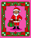 Pink Santa Gift Festive Border Rug