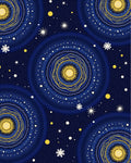 Cosmic Golden Sun Mandala Night Rug