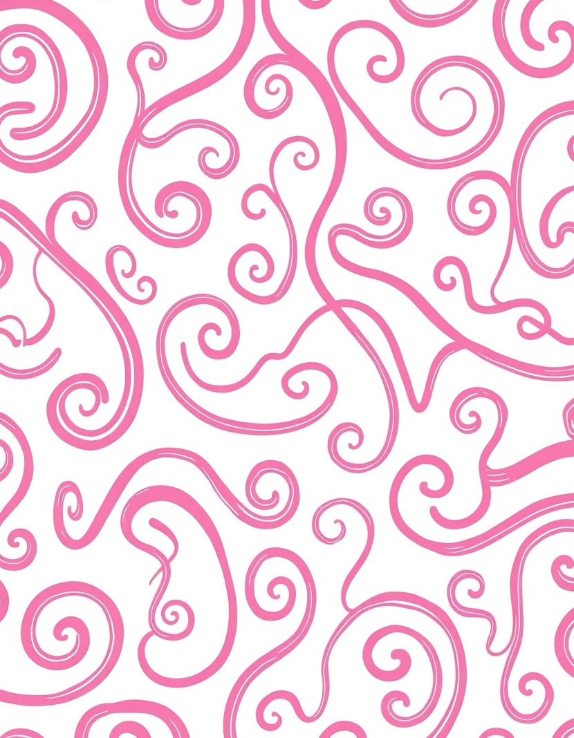 Pink Swirl Vine Artful Rug